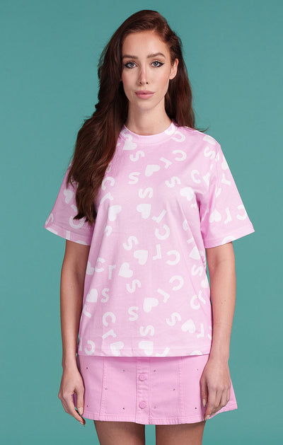 T-Shirt Hearts rosa