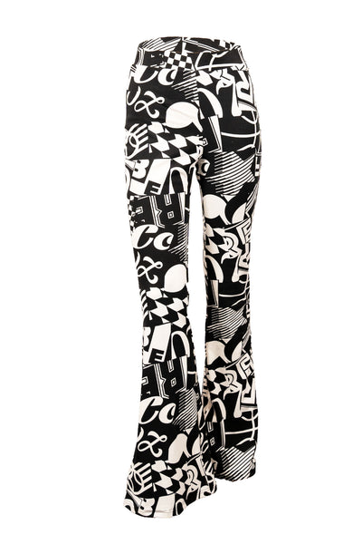 colourful-rebel-damen-hose-schwarz-weiss-print-letter-freisteller-flare