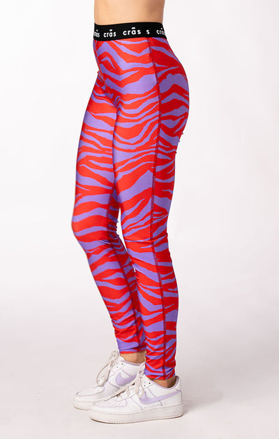 Damen Leggings Zebra Red