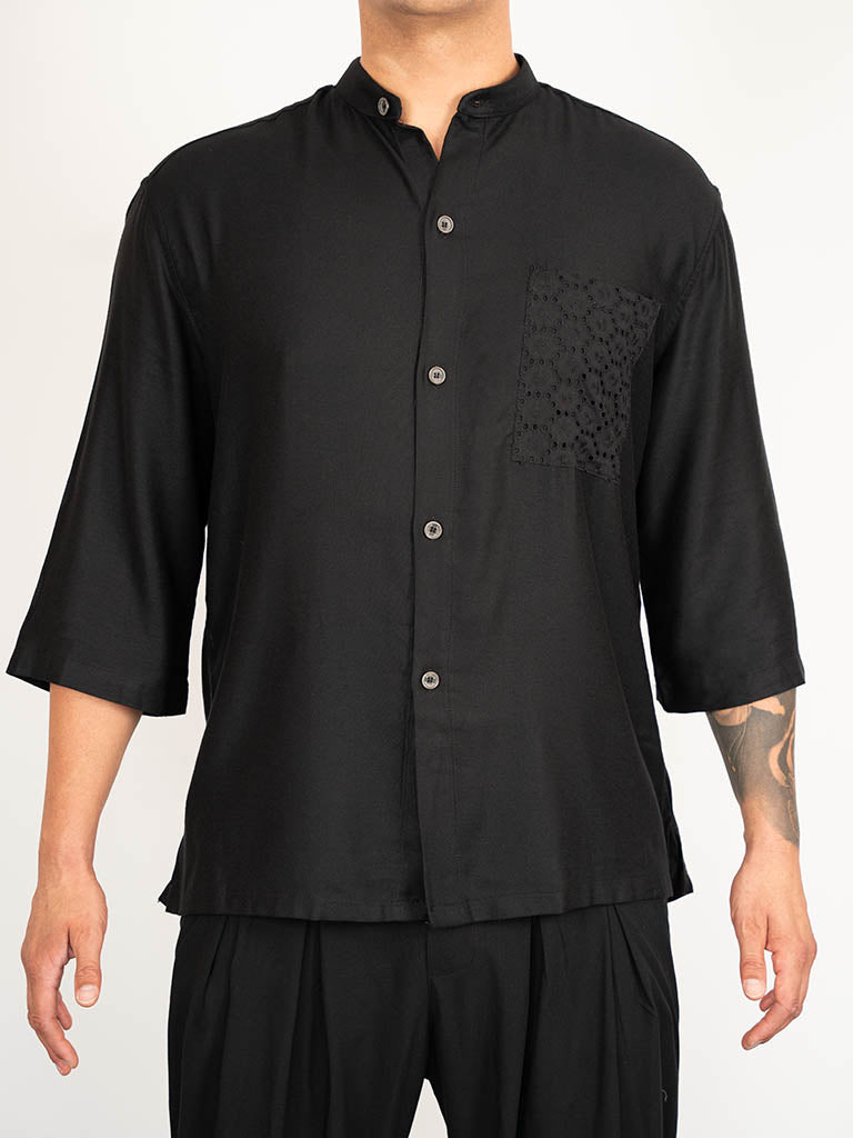 herren-sommerhemd-oversize-schwarz