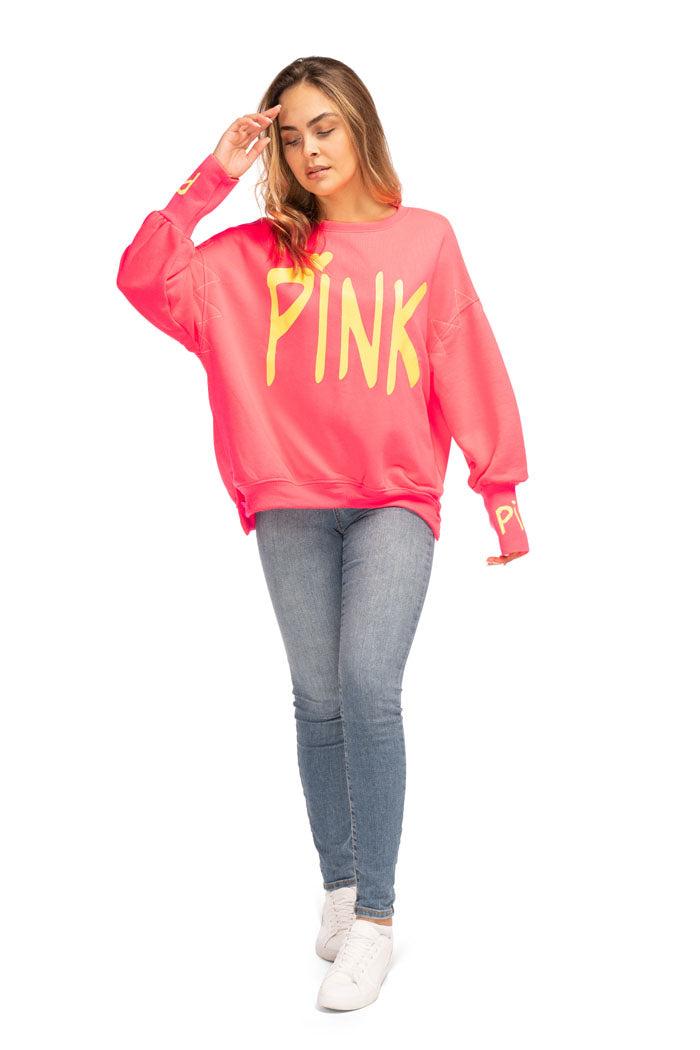 Damen Sweater Oversized Pink